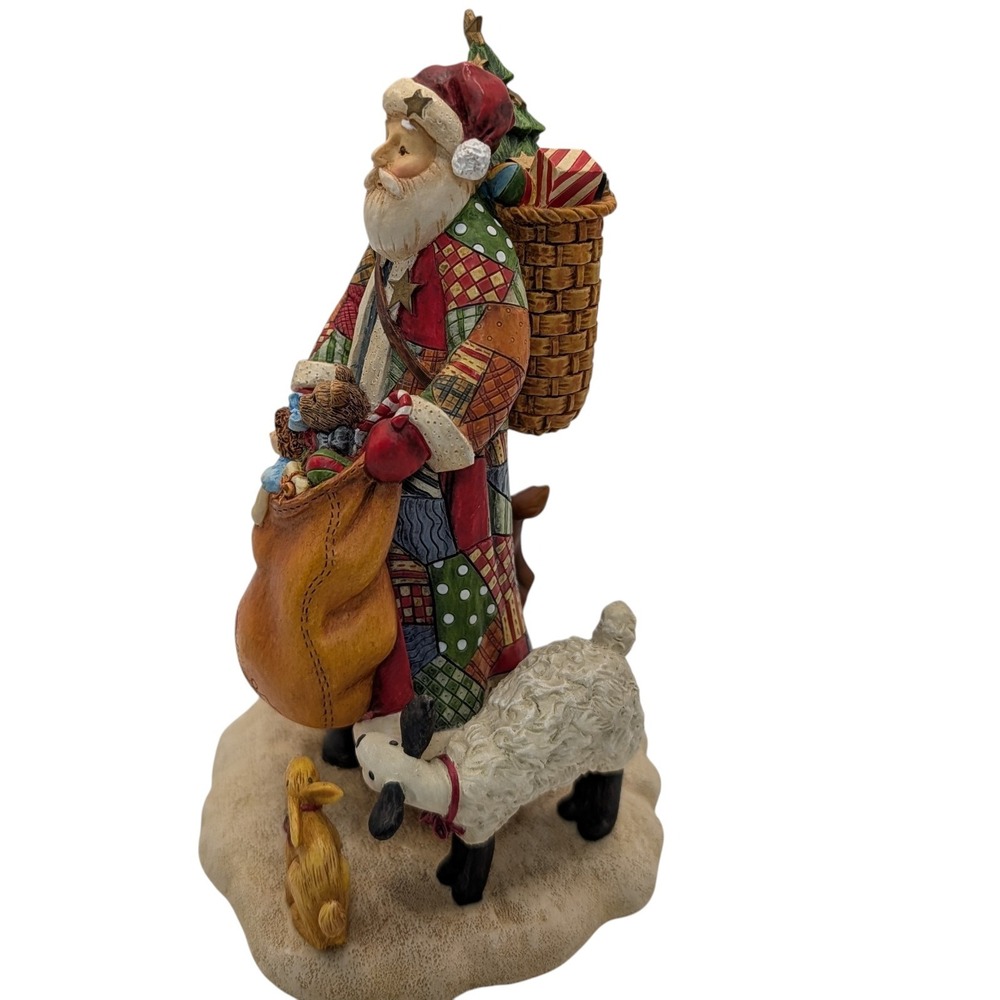 Lang and Wise Figurine Santas Generosity Patchwork Coat Box 1999 Ellen Stouffer - Picture 4 of 11